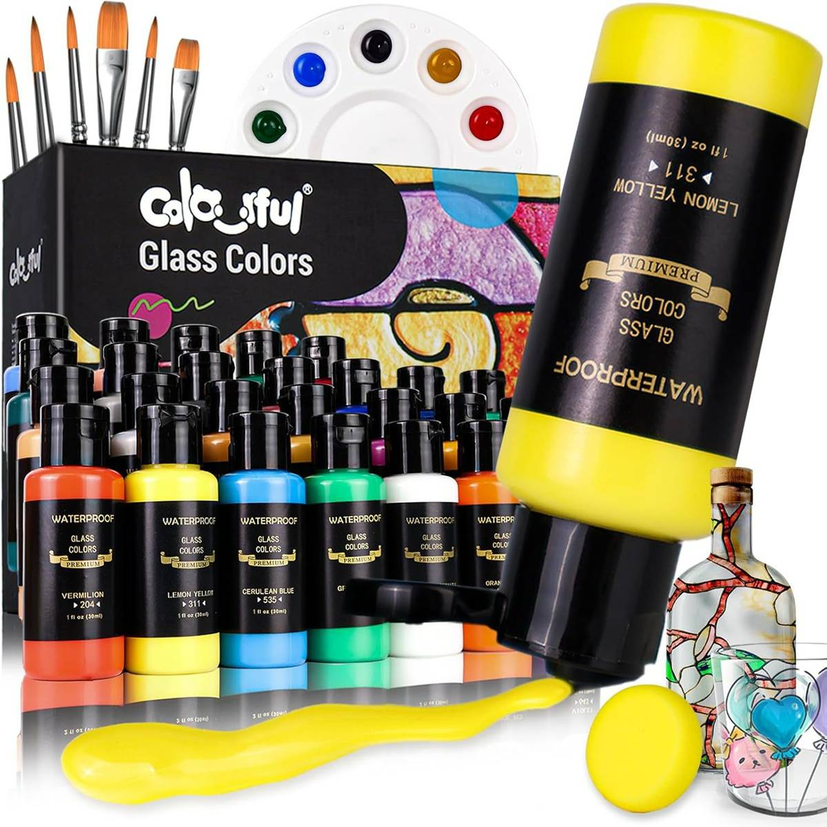 Crafts colorful acrylic paint set for clothes, 24 colors - acrylic craft paint set, acrylic craft paint set, non-toxic wood paint set for kids, beginners