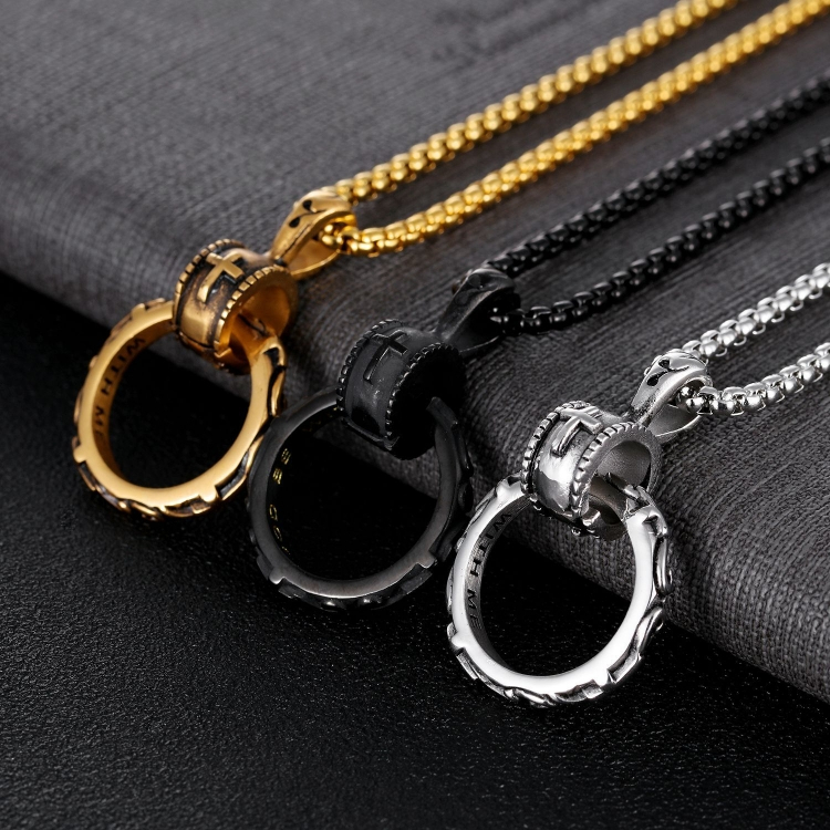 Necklace Europe and America street Hip Hop Titanium steel Pendant Men Stainless steel cross necklace CRRSHOP male jewelry black Steel color gold necklaces