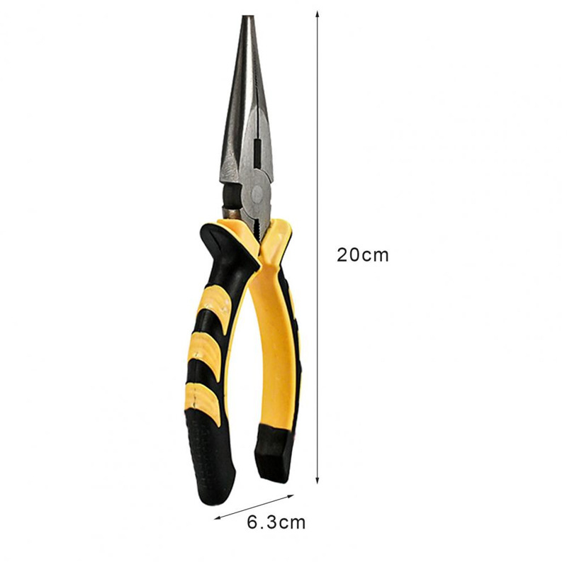 Tools power 8/6 inch multifunctional needle nose carbon steel pliers craft electrician pliers wire and cable scissors for circuit repair