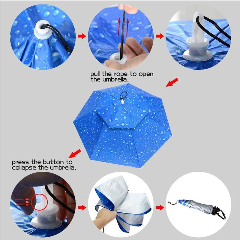 AKAKD Seasonal new umbrella hat head umbrella hat fishing head sun umbrella outdoor tea picking sanitation sun protection bucket hat umbrella fishing umbrella folding large single layer
