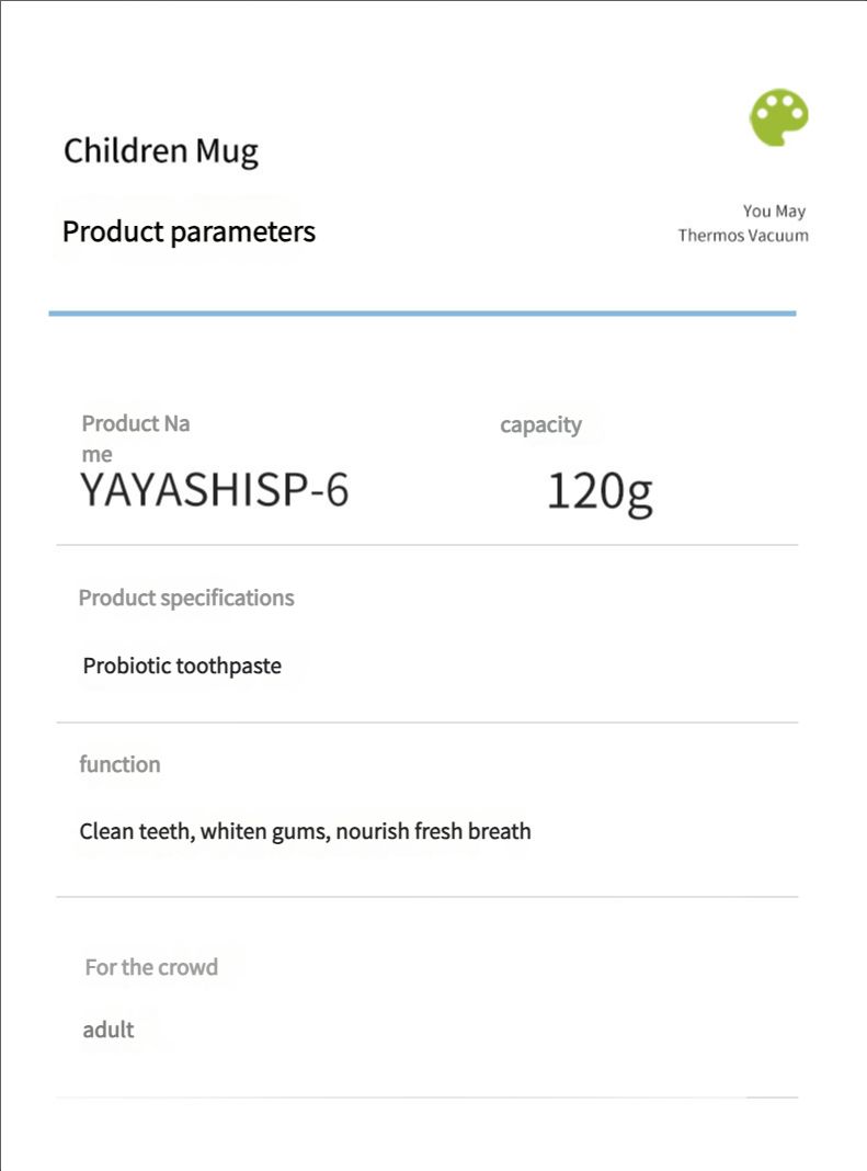 SP-6 Probiotics Whitening and Staining Toothpaste Freshens Breath and Improves Yellow Teeth 120g