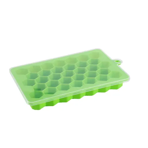 Honeycomb Ice Cube Trays Reusable Silicone Ice Cube Mold BPA Free Ice Maker  With Removable Lid