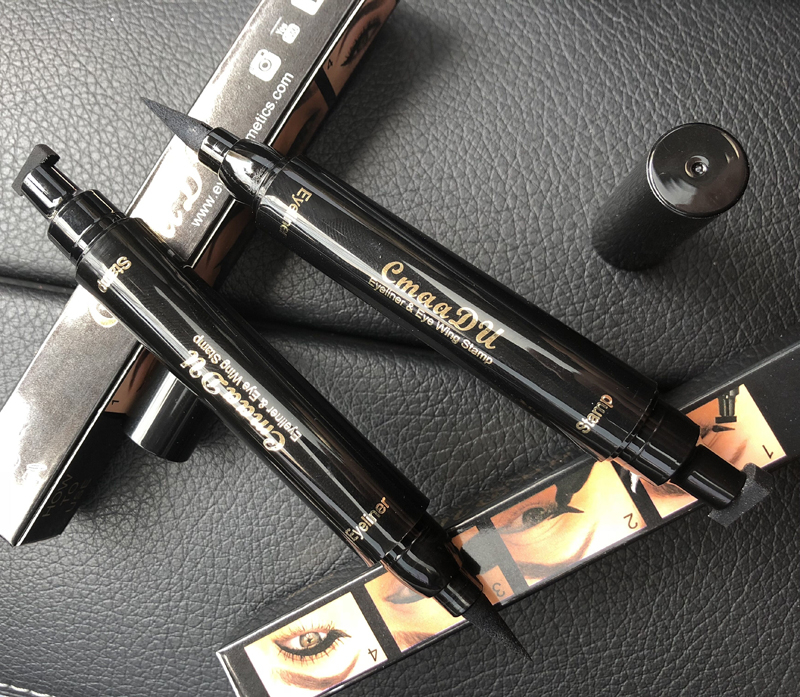 CmaaDu 2 In 1 Liquid Eyeliner Stamp Pen Eye Liner Pencil Waterproof Long-lasting Eye Makeup