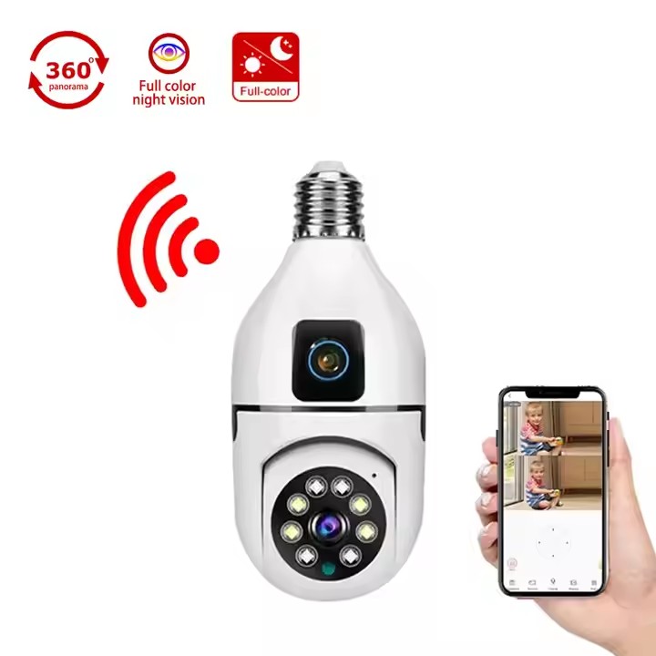 Wireless Wifi Bulb Mini Camera Full HD 1080P 360 Degree Auto Rotate ip Cam Smart Home Security Remote View Panoramic Camcorders