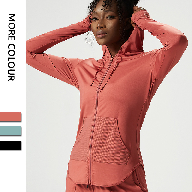 C143 Sports Zipper Jacket Fitness Yoga Jacket Quick Drying Breathable Women Sports Coat