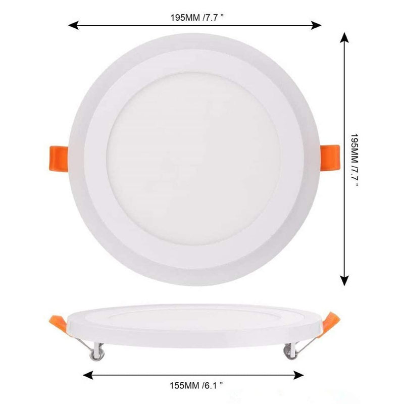 PH 2PCS Led Panel Light,Led Ceiling Lights Round Double Color (Cool White+RGB),Ultrathin Led Recessed Lighting, Led Downlights 