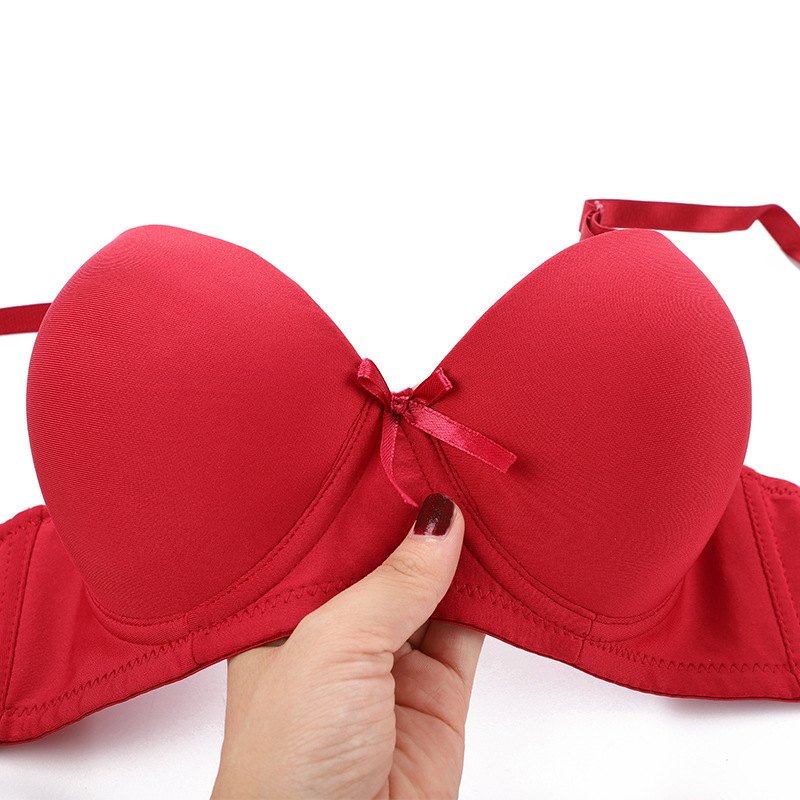 KA2127 women's cute bow bra panty set seamless girl lingerie push up bra thin bra sexy gathering bra steel ring women's lingerie set