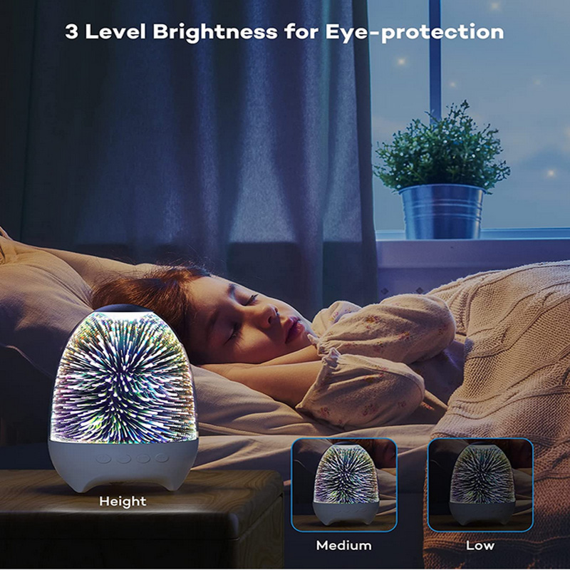 LAGPOUSI Night Light Bluetooth Speaker, 3D Glass Touch Control Bedside Table Lamp 7-Color LED Portable Wireless Speakers, Kids Night Light with Bluetooth Speaker, 3 Brightness Levels, Color Changing RGB, Adjustable Bedside Lamps with Touch Control for BedroomRechargeable Table Lamp, Best Gift for Adult, Teens, Kids, Boys and Girls