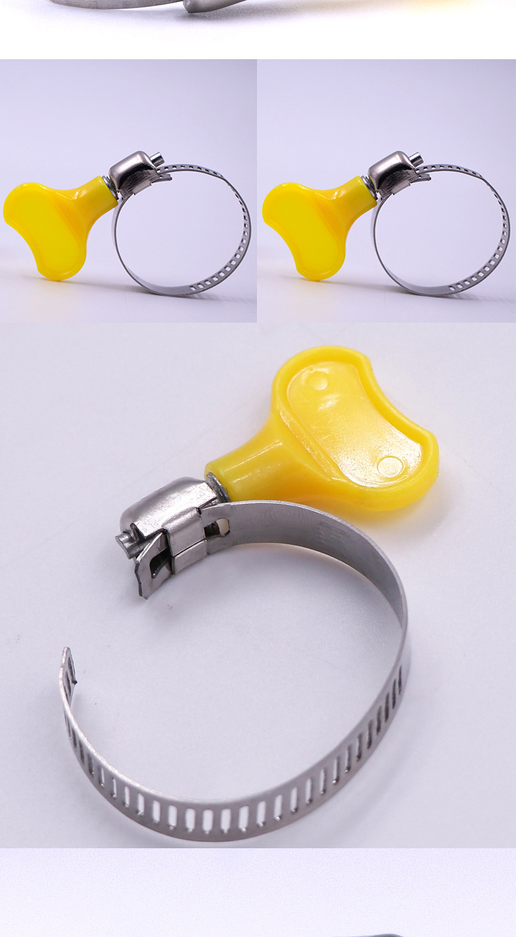12pcs Automobile oil pipe hose clamp plastic handle hose clamp stainless steel hose clamp clamp buckle water pipe clamp leather pipe buckle clamp gas pipe hose clamp