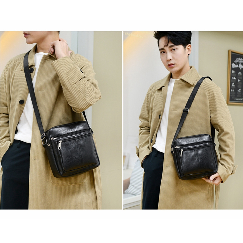 JOYIR Genuine Leather Shoulder Bag Men Designer Crossbody Bag for 12.9inch  Tablet Travel Busniess Messenger Bags Work Purse New