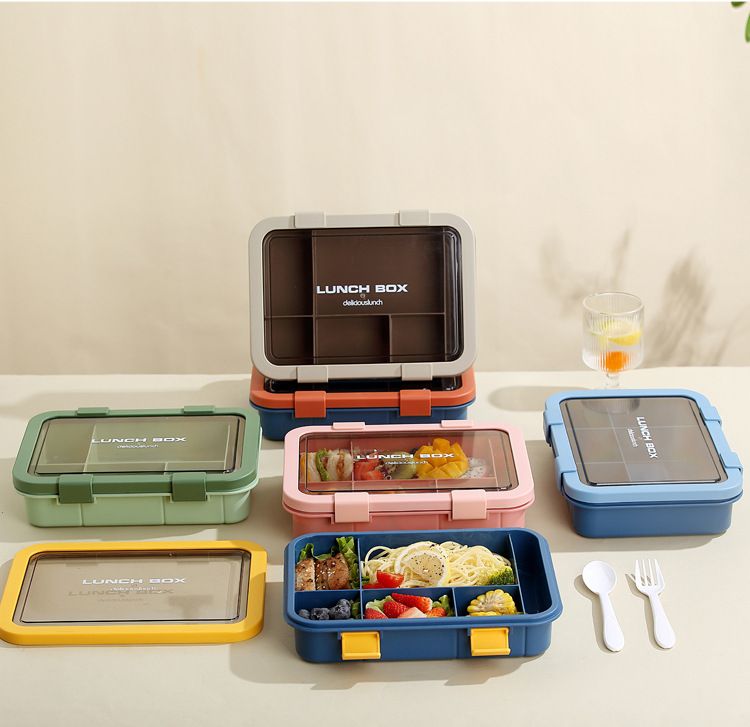 Lunch Box with Compartment Office Worker Light Portable Child Separate Meal Box Kitchen Dining Storage Travel To-Go Food Containers