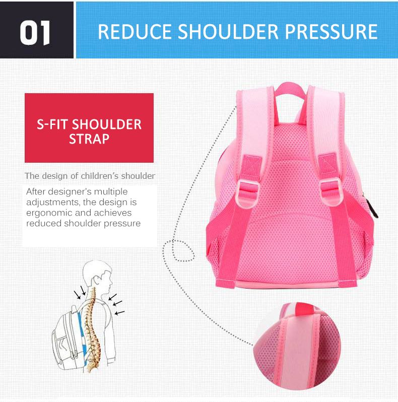 3D Cute Animal Design Backpack Children School Bags for Girls