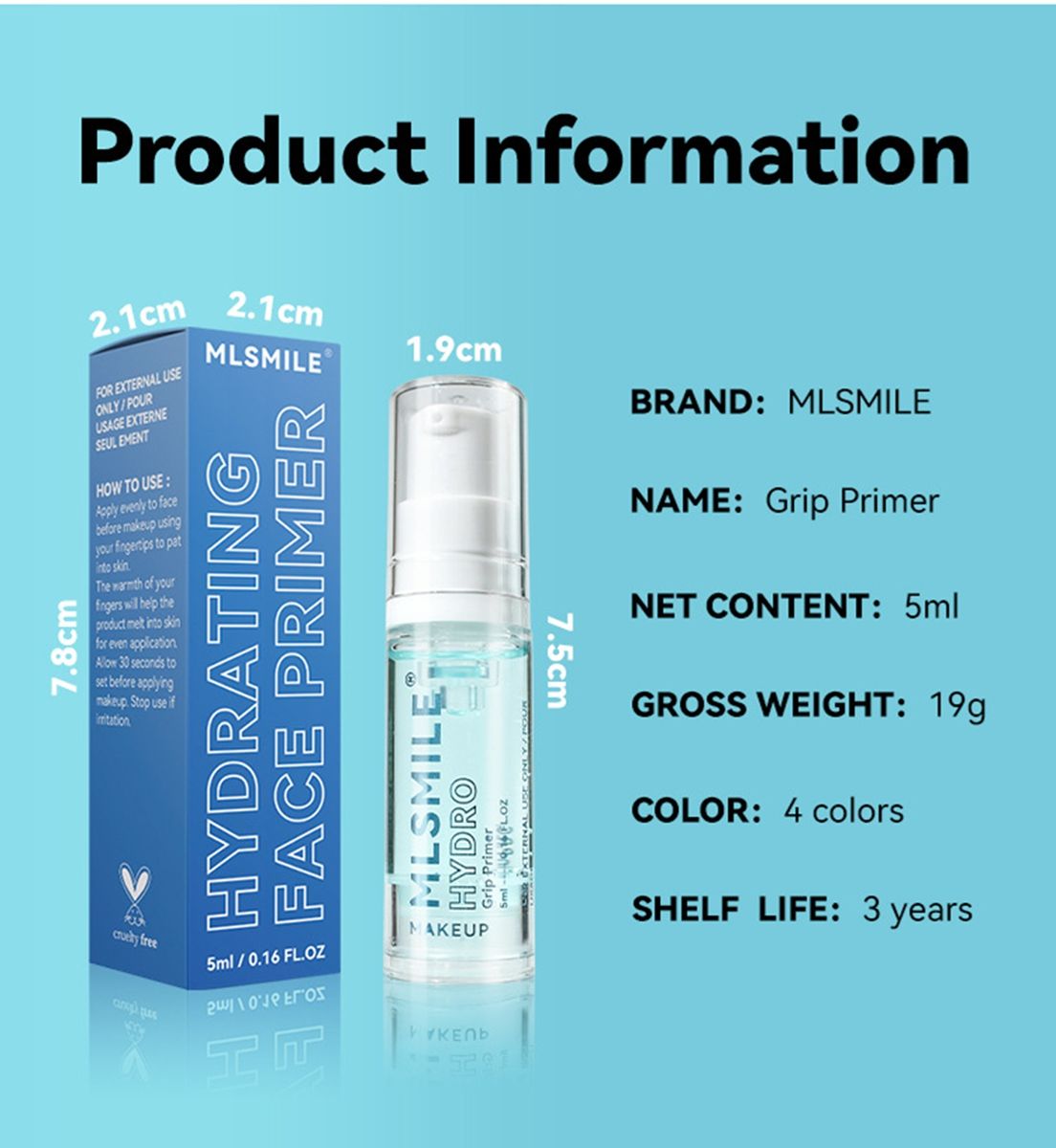 MLSMILE cross-border special moisturizing makeup front cream light, transparent, moisturizing and priming gel skin color brightening makeup front gel