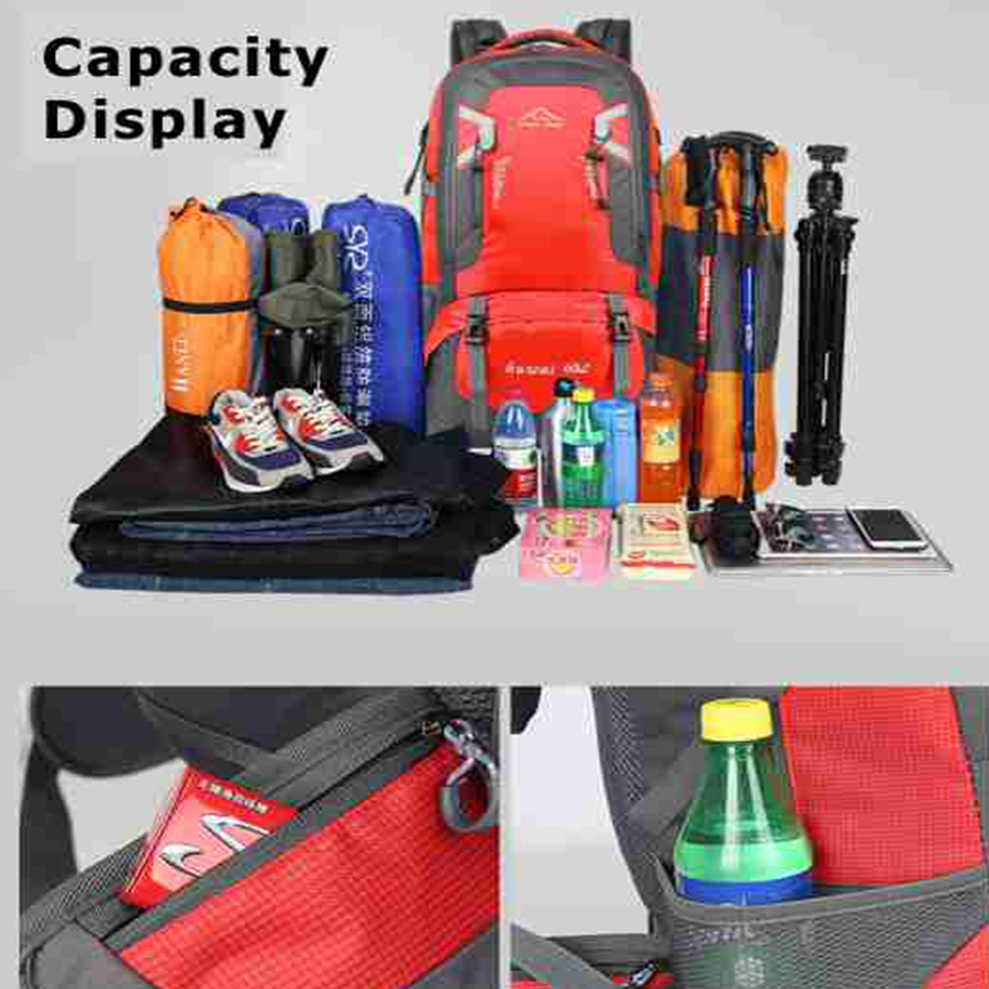 Mountaineering Bag, Outdoor Travel Backpack, Large-capacity Waterproof And Wear-resistant Hiking Bag, 60L Backpack With Headphone Jack