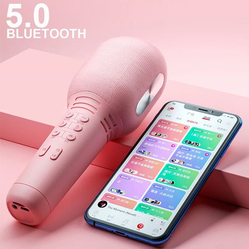 K9 Wireless Karaoke Microphone Bluetooth 5.0 USB Handheld Condenser Mic Portable Professional Speaker Mini Home KTV Player Singing
