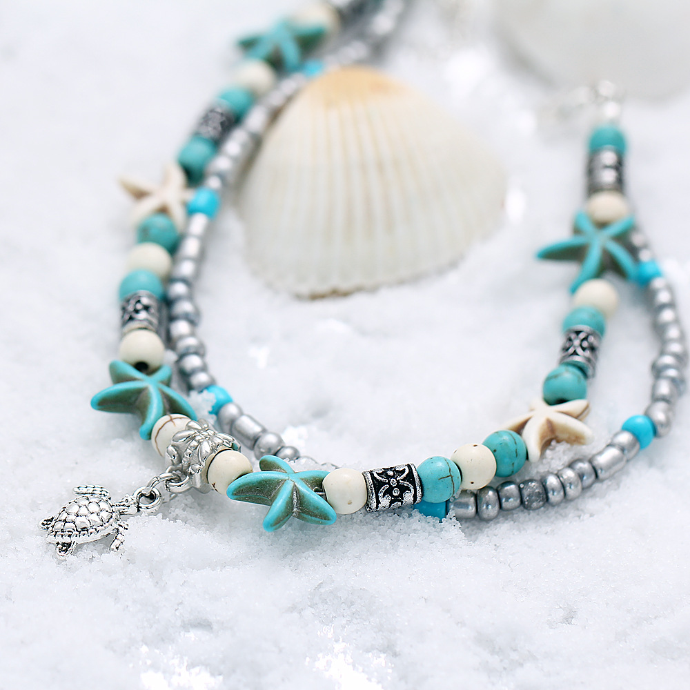 PZCC1879 Puka Shell Anklet for Women Summer Natural Cowrie Adjustable Ankle Bracelet, Handmade Boho Hawaiian Beach Seashell Jewelry for Girls