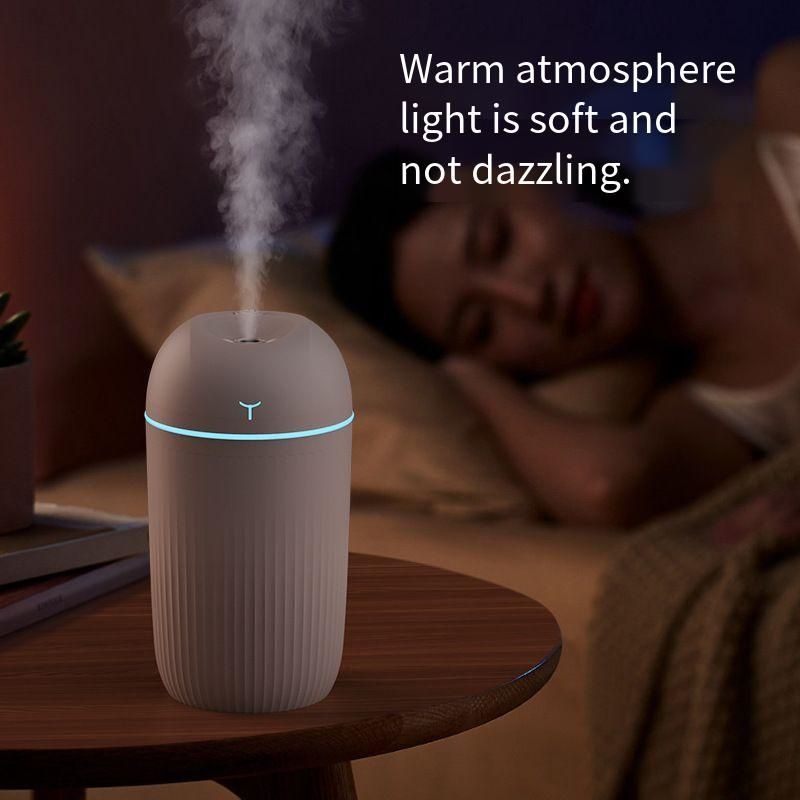 Portable 420ml Mini Humidifier, 2 Mist Modes Nano Mist Humidifier with 7 Color LED Night Light, USB Powered Quiet Desktop Humidifier for Home Office Bedroom, Auto Shut-Off, No Wet Desktop, Suitable for All Rooms