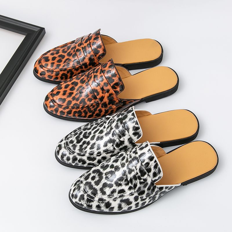 Youth Men Leisure Cool Mules Man Summer Slippers Fashion Casual Leather Loafers Flats Shoes Pu Breathable Slip On Footwears For