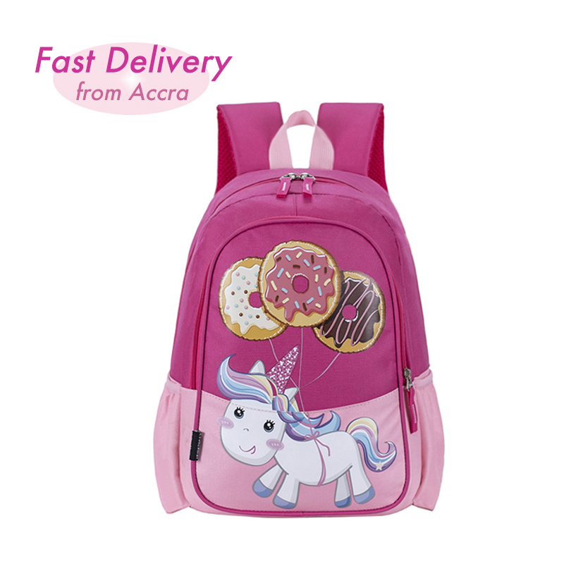 Toddler Backpack, School Bag, Book Bag for Girls, Unicorn and Doughnut Balloon Pattern, Kids, Children, Kindergarten Elementary Middle School, Large Storage Bag
