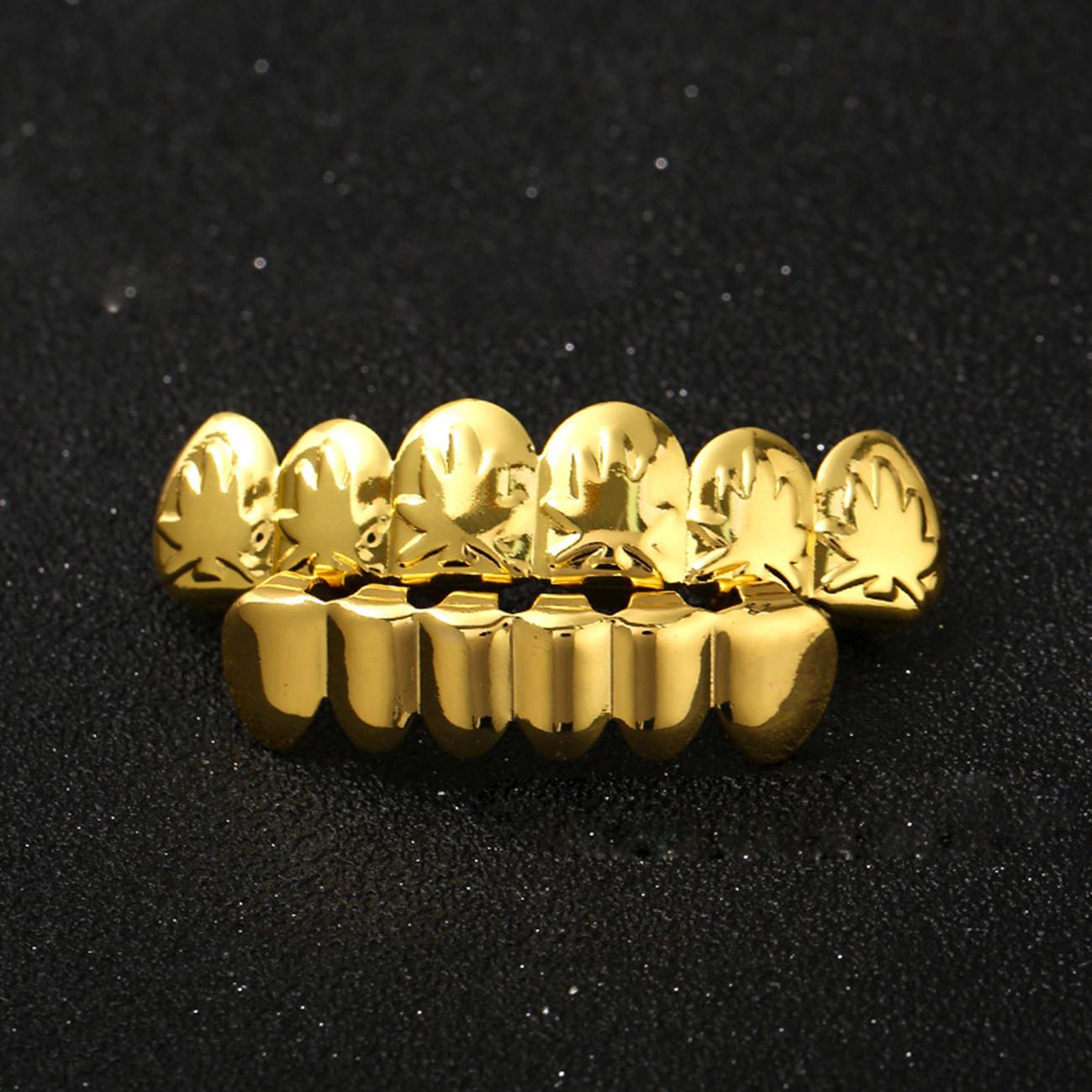 Gold/Silver Maple Leaf Grillz - Hip Hop Gold Teeth Grillz,Silver Teeth,Gold Braces,Silver Braces,Gold Grillz,Silver Grillz