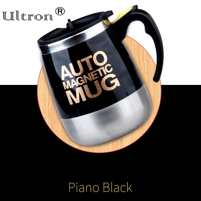 Ultron New Automatic Self Stirring Magnetic Mug 304 Stainless Steel Coffee Milk Mixing Cup Creative Blender Smart Mixer Thermal Cupsblack