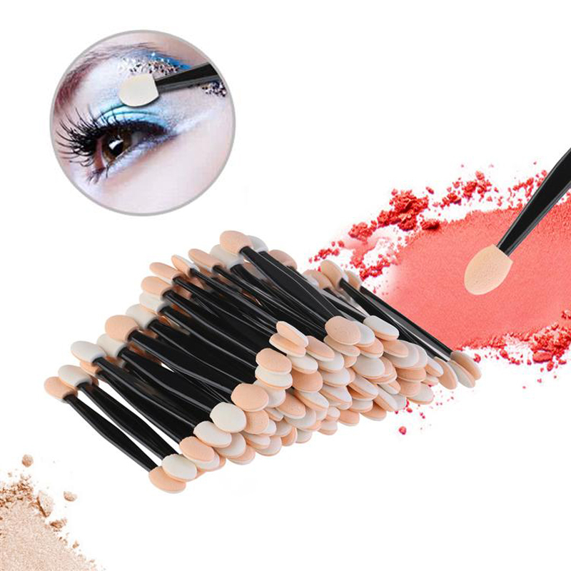 50/5PCS Disposable Eyeshadow Brush Dual Sided Sponge Nylon Kit Makeup Eye Shadow Brushes For Cosmetic Applicator Make up