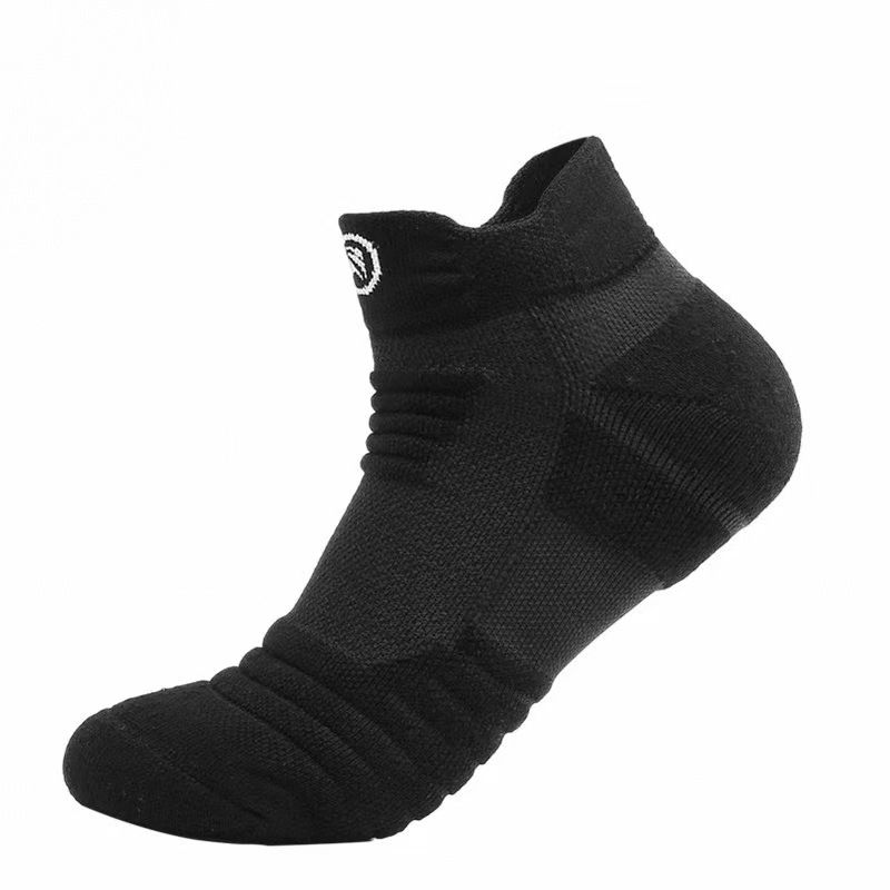Men's Professional Low Cut Sports Socks, Breathable Mesh Running Basketball Socks, Thickened Terry Sole Cushioned Athletic Socks for Summer, All Seasons