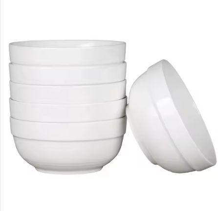 Ceramic Mixing Bowl Porcelain White Bowl for Kitchen, Soup, Salad, Pho, Pasta, Ramen, Popcorn