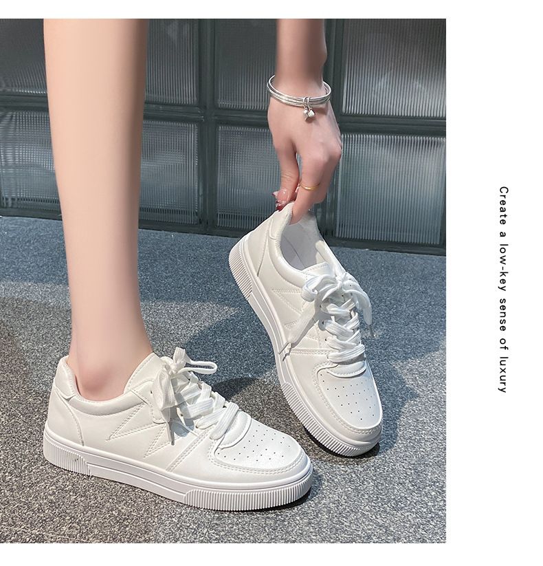 Little white shoes women 2025 spring new ins street fashion shoes shallow mouth breathable Korean version of student leisure sports shoes