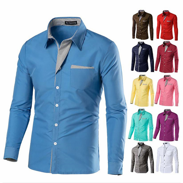 C01 Golf Shirts for Men Top Casual Blouse Long Sleeved Personality Slim Fashion Men's Shirt Golf Shirts for Men