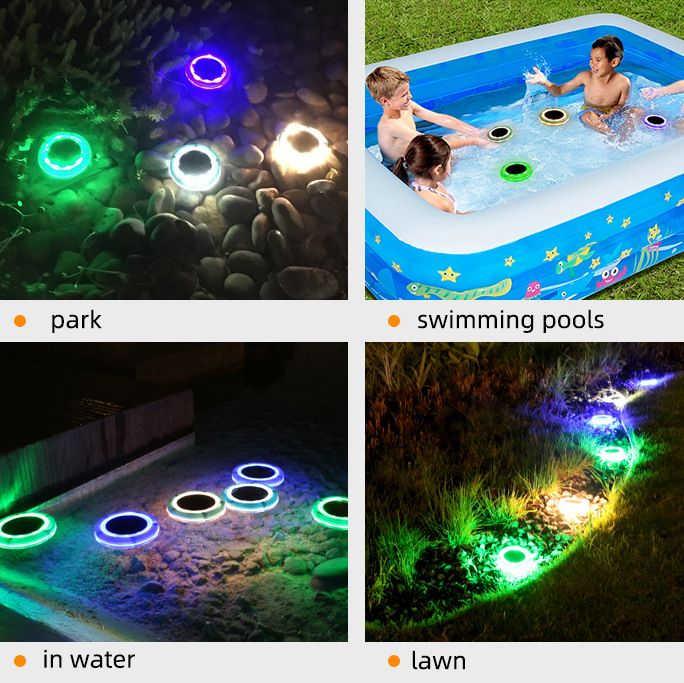 AUNONT Solar Pool Lights Garden Decorative Lights Patio Outdoor Landscape Lights led Sensor Lawn Lights