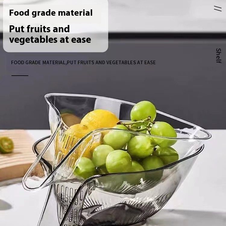 AUNONT Multifunctional draining basket household new kitchen dishes draining plastic storage fruit tray creative draining basket
