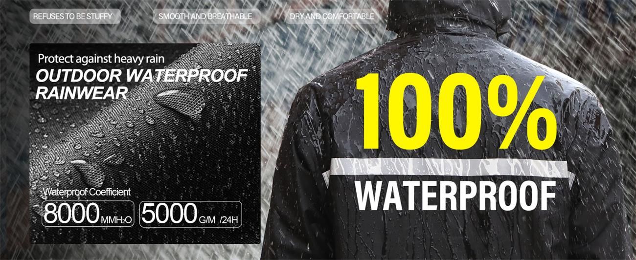 Rain Suit Waterproof Jacket and Trouser Suit Raincoat for Men and Women Outdoor All-Sport Breathable Anti-storm, XXXL fit 180CM 80KG