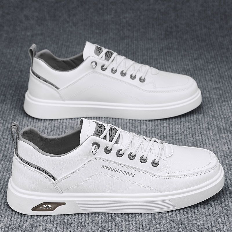 Men's shoes spring new breathable niche board shoes with small white shoes leather waterproof trend a slip-on shoes men 2003