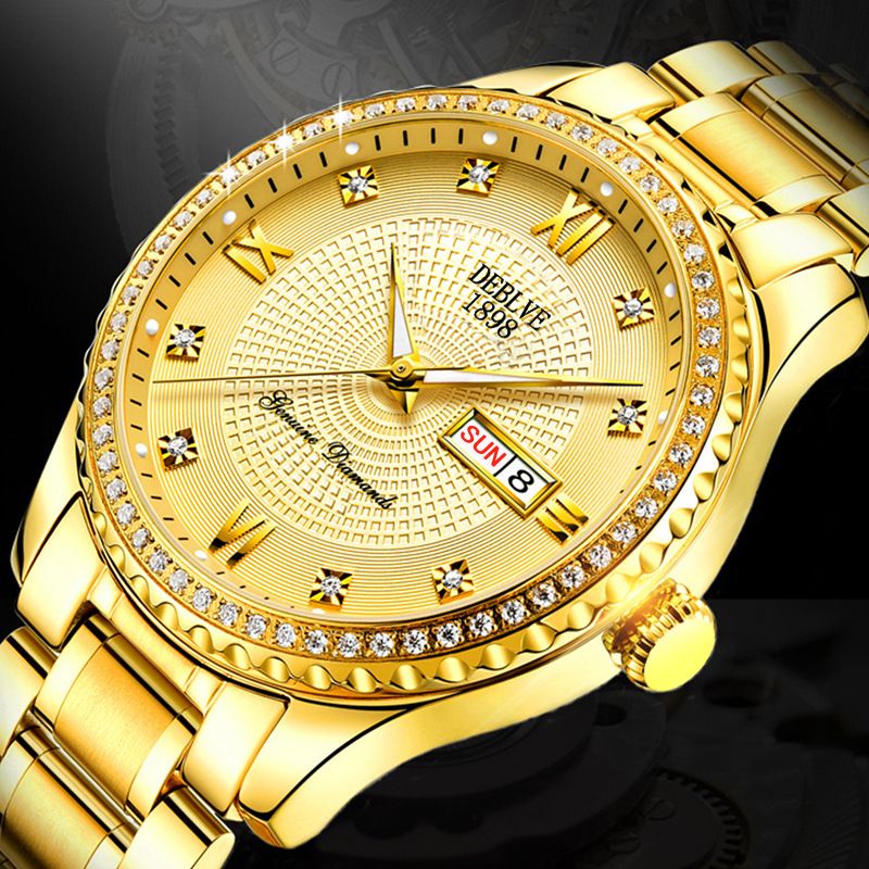 Diamond quartz watch luminous calendar watch men's and women's watch