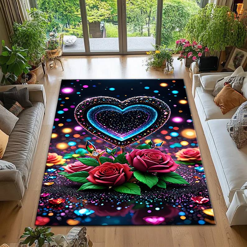 40*60cm ，50*80cm，60*90cm Butterfly flower carpet, crystal velvet carpet CRRSHOP living room and bedroom decorative carpet, thickened corridor floor mat 3D printed carpet