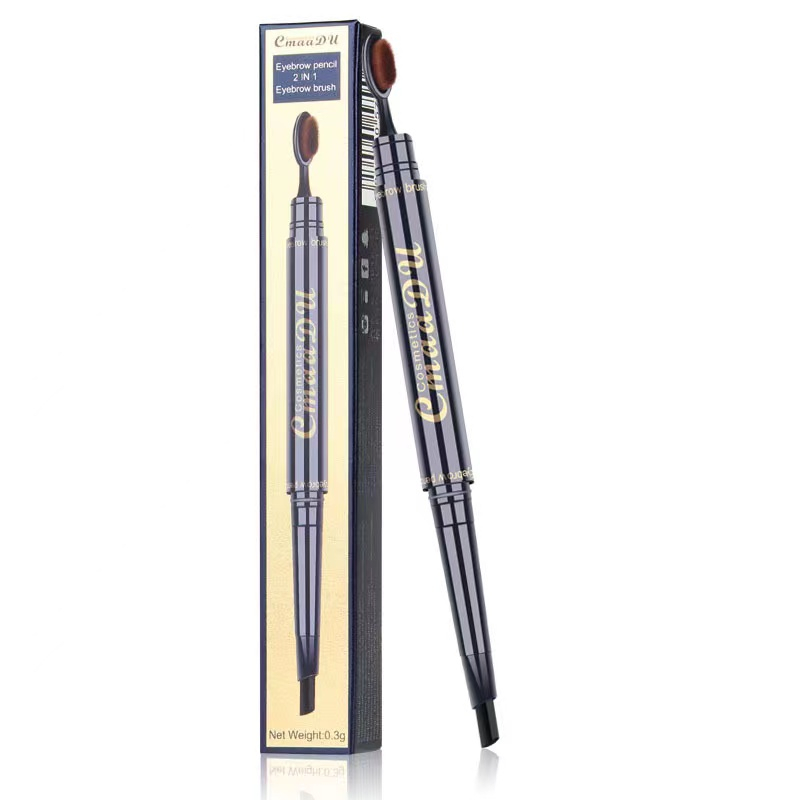 CmaaDu Double Head Waterproof Lasting Pigments Tattoo Eye Brow Pen Eyebrow Pencils with oval Brush Eyes Makeup 5 Colors 