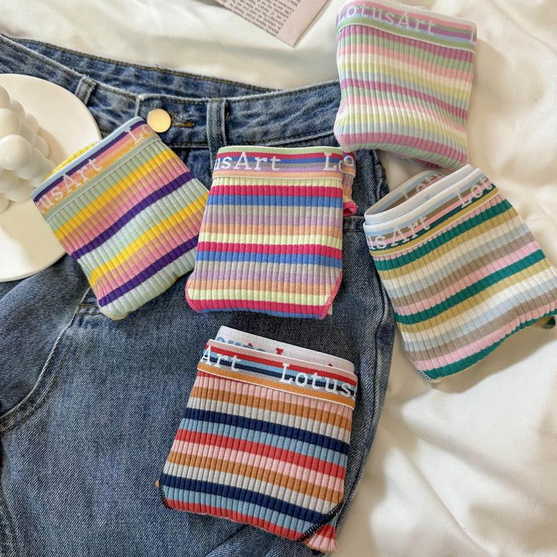 Women's Colorful Low Waist Threaded Underwear Breathable Cotton Underwear