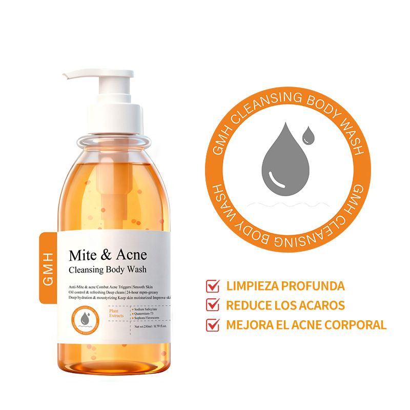 Anti-Mite & Acne Cleansing Body Wash 250ml, Deep Cleansing Oil Control & Refreshing Body Wash, 24H Moisturizing Skin Care for Smooth Skin