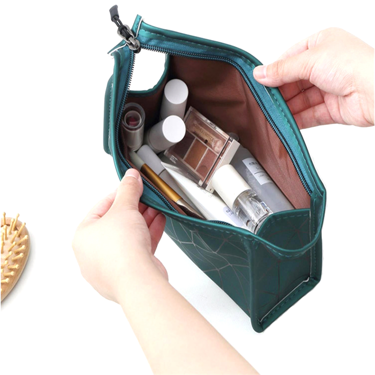 Bags Women's Large Capacity Cosmetic Bag Travel Wash PU Diamond Pattern