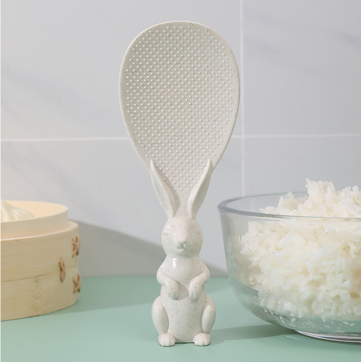 Household wheat straw rabbit spoon can be vertical rabbit rice shovel rice cooker rice spoon creative non-stick rice cartoon rice spoon