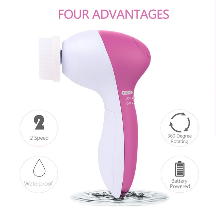 5 in 1 Electric Facial Wash Machine Household Cleansing Instrument Beauty Tool Pore Cleaner Mini Skin Beauty Massager Brush