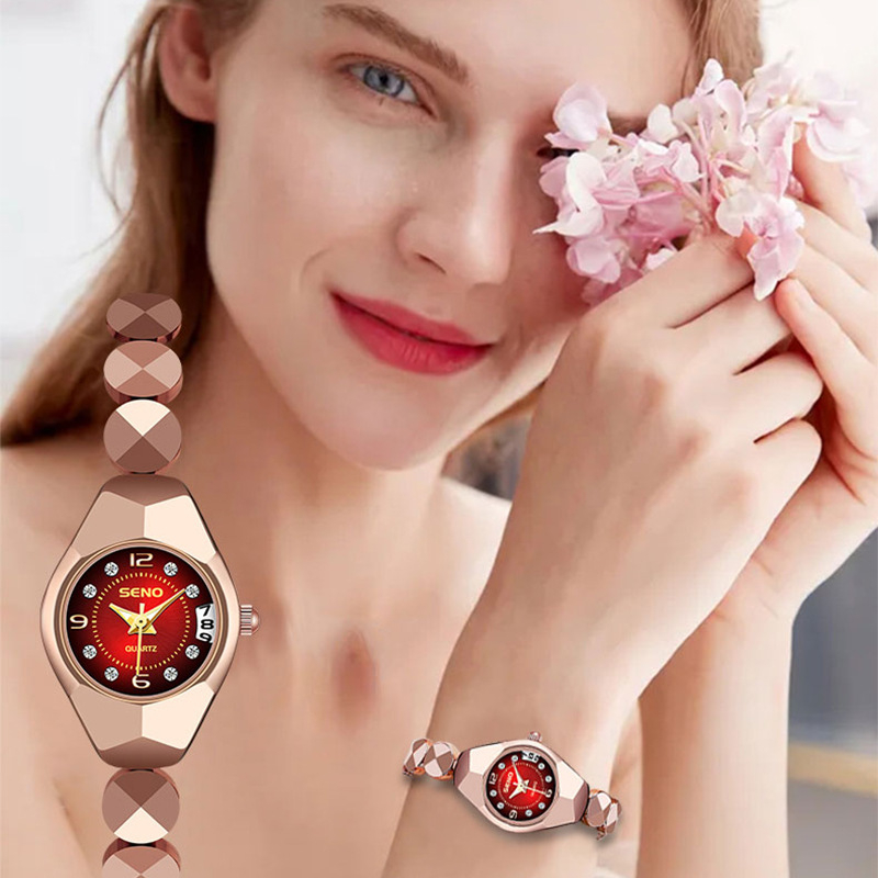 European and American style exquisite and elegant tungsten steel bracelet ladies quartz watch waterproof belt calendar watch