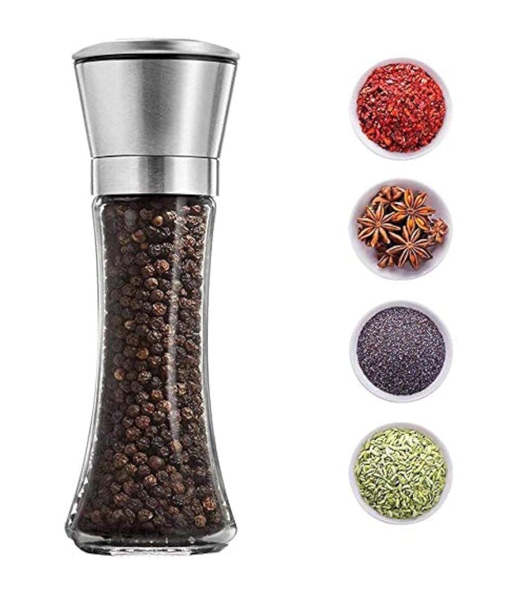 Salt and Pepper Grinder - Premium Stainless Steel Salt and Pepper Mill with Adjustable Coarseness - Salt Grinder and Pepper Shaker Mill