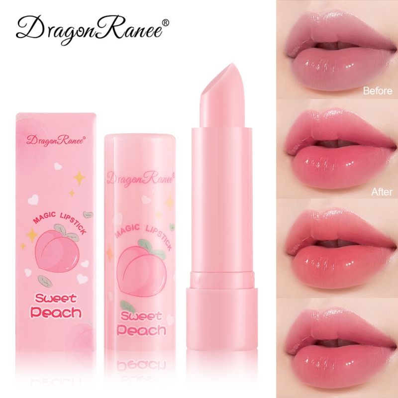 Color changing lipstick, moisturizing and moisturizing color changing lipstick, fruit temperature changing, peach pink CRRSHOP beauty care makeup