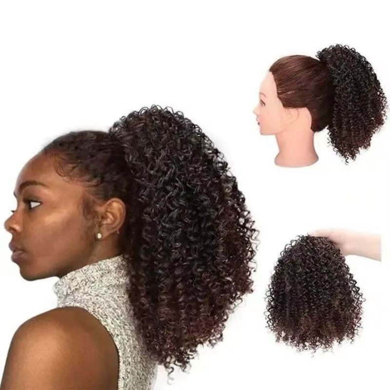 Wigs African small curly hair package European and American wigs for women kinky curly western-style fluffy bun