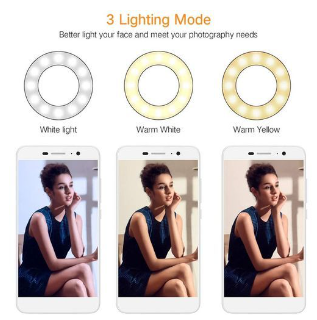 Phone Stand Photography 3 Modes Dimmable LED Selfie Light