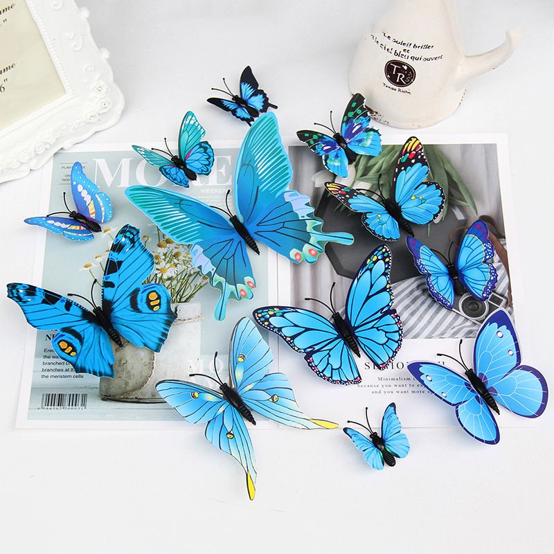 Wallpaper, single-layer simulated 3D butterfly creative home background butterfly stickers, room wall decoration 3D wall stickers