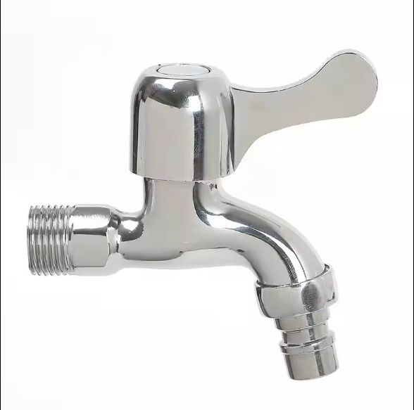 Brass chrome plating high quality long cold water wash machine tap