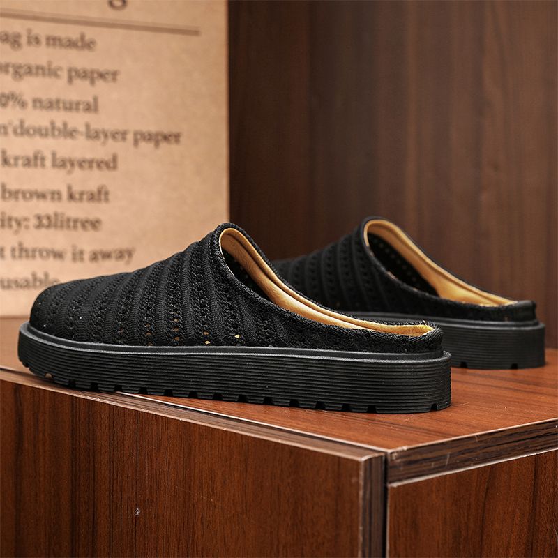 Youth Men Breathable Mesh Shoes Man Fashion Casual Flats Loafers Male Leisure Daily Slip On Footwears For Black